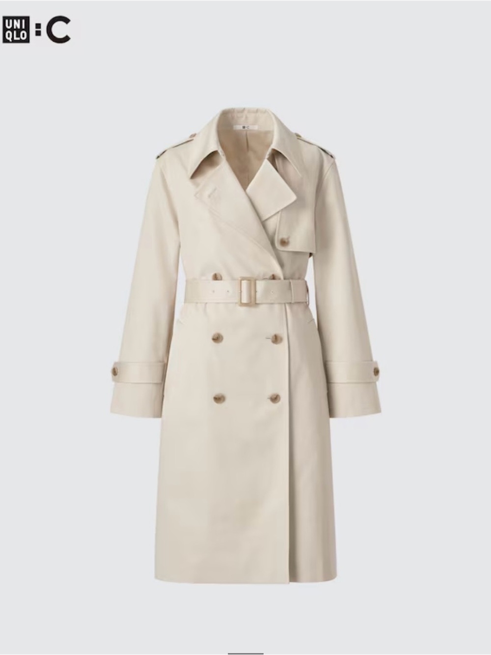 UNIQLO C Double-Breasted Belted Trench Coat